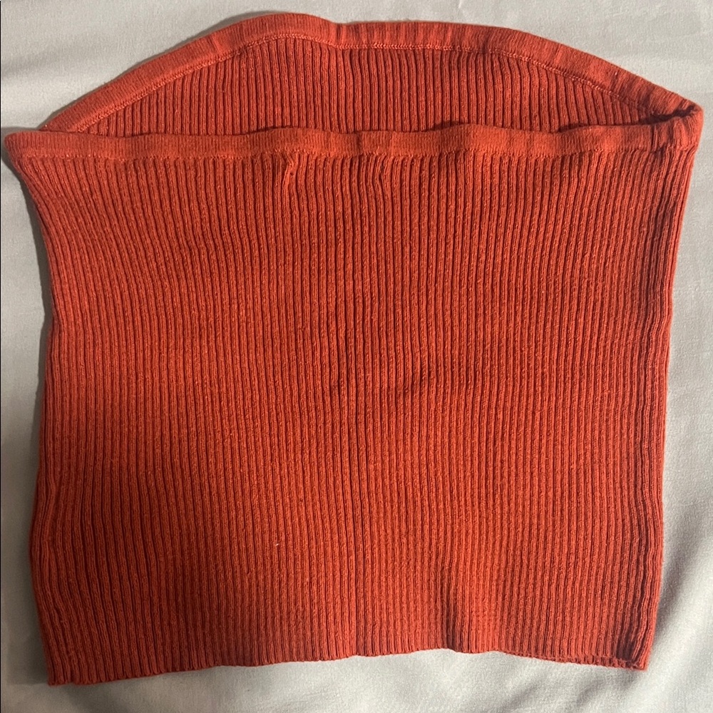 Rust Ribbed Sweater tube top - Picture 3 of 3